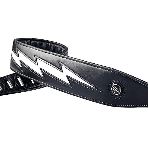 Lightning Pattern Guitar Strap for Electric Guitar/Bass — Black
