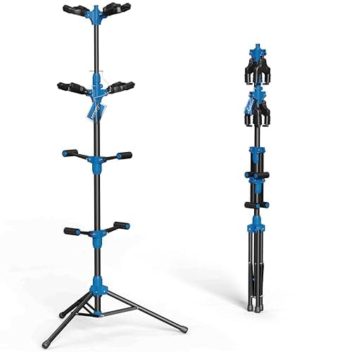 Auto-Lock Quadruple Guitar Stand with Solid Tripod for Acoustic, Electric, Classical Guitars and More