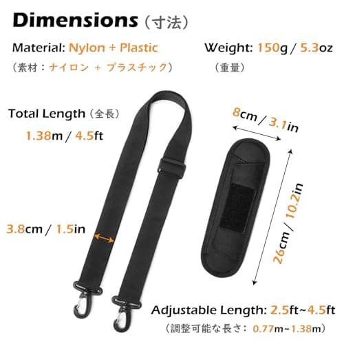 Adjustable Padded Metal Hook Strap for Triwonder Shoulder and Crossbody Bags