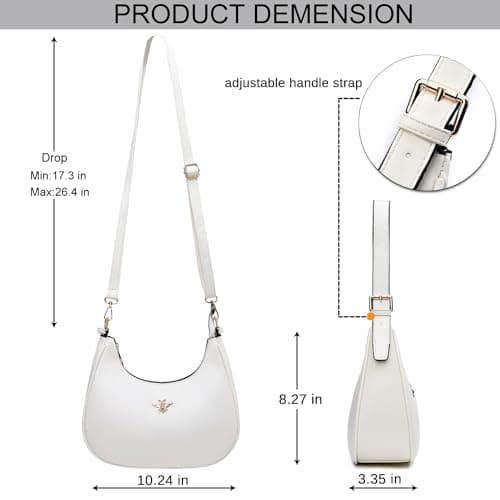 CROJUYI Small Crescent Shoulder Purse for Women
