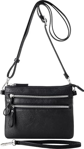 B Bretnano Vegan Mini Crossbody Purse with Tassel Accents — Black Nn