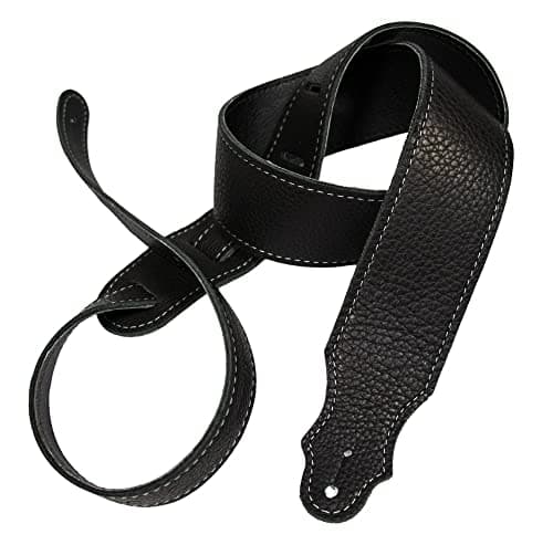 Leather Guitar Strap with Leatherette Backing