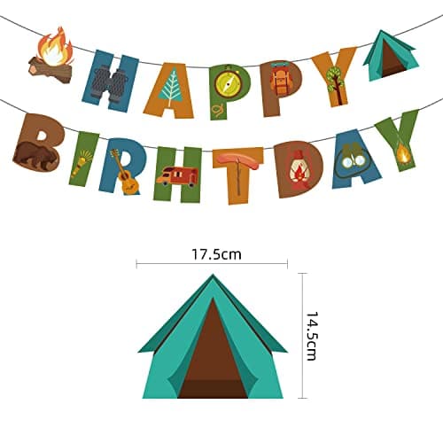 Happy Birthday Camping Party Decorations Kit