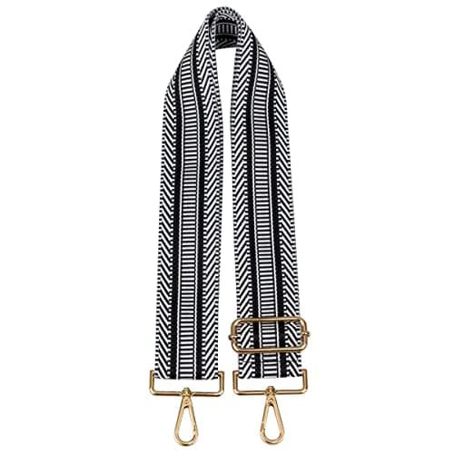 Women's Adjustable Jacquard Woven Purse Strap for Crossbody Bags — Diagonal Black