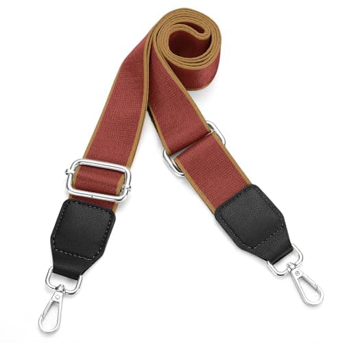 Universal Adjustable Crossbody Purse Strap for Handbags — Silver - Wine Red