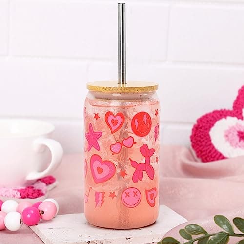 Cowgirl Aesthetic 16oz Beer Can Glasses with Lids and Straws for Soda and Iced Beverages