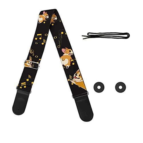GLENLCWE Adjustable Strap for Acoustic, Electric & Bass Guitars — Corgi Music Note