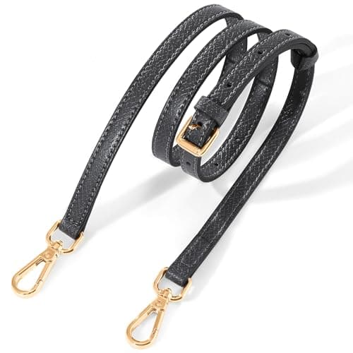 Hamdecro Leather Purse Strap Replacement, Crossbody & Shoulder Straps for Bags, Adjustable — Grey