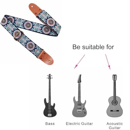 Best Gifts for Kids and Guitarists: Jacquard Embroidery Cotton Guitar Straps