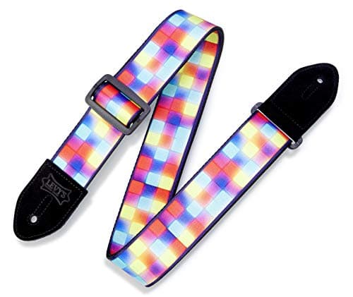 Levy's Leathers Black and Yellow Sunflower Guitar Strap MP2-009 — Neon Block