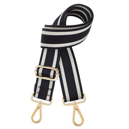 Kolti Wide Adjustable Canvas Crossbody Shoulder Strap Handbag — Gold buckle-466