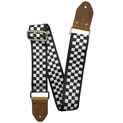 Wild Guitar Strap with Pick Pocket, Genuine Leather, Adjustable