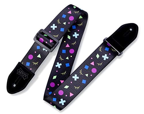 Levy's Leathers Black and Yellow Sunflower Guitar Strap MP2-009 — Rad - Hot Pink