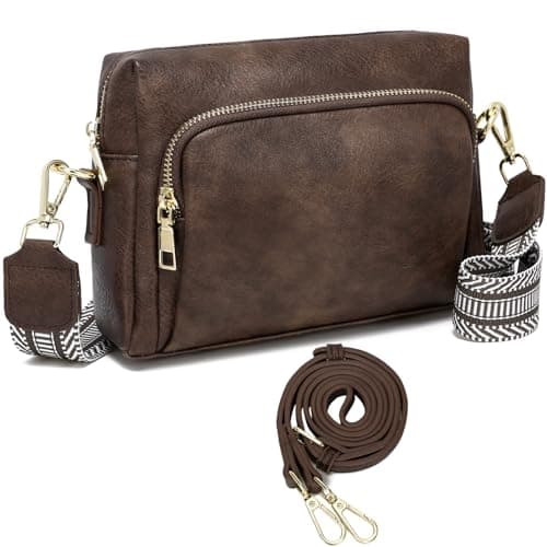 Leamekor Women's Small Crossbody Purses with Guitar Strap — Coffee