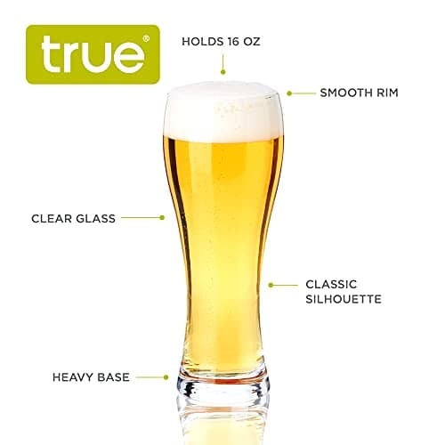 Large Set of 4 Wheat Beer Glasses for Craft Brew Lovers