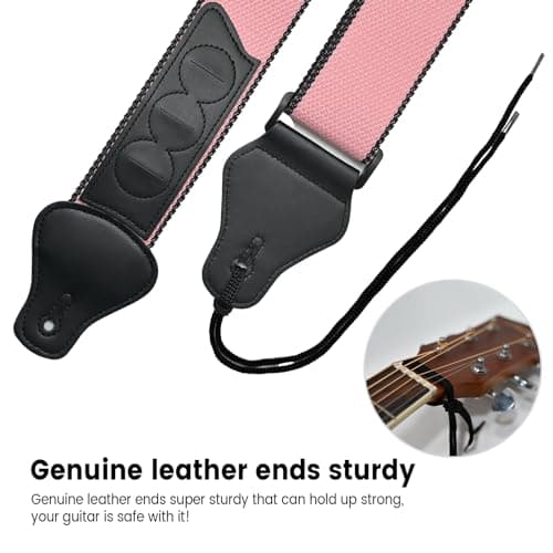 BestSounds Guitar Strap with Leather Head & Pick Holder Pockets