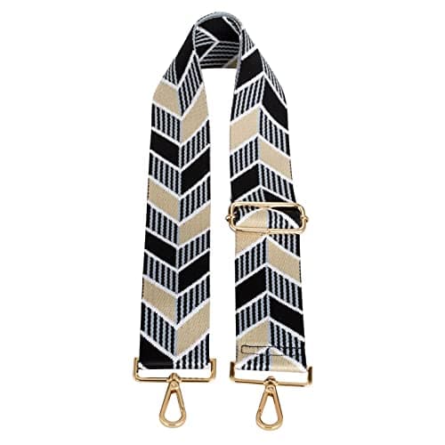 Women's Adjustable Jacquard Woven Purse Strap for Crossbody Bags — Arrow Black
