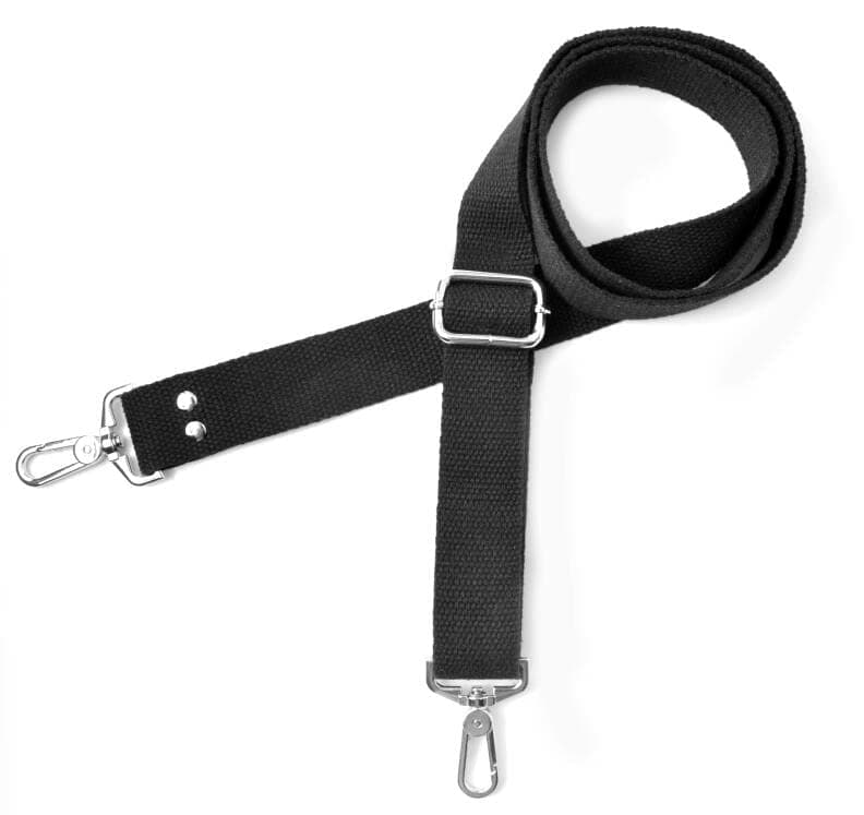 Wento 1pcs 31''-57'' Webbing Shoulder Cross Bag Strap (Black) WTD34 — Black(silver Snap Hook)