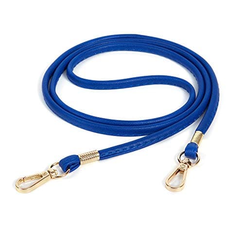 Xiahw Thin Soft PU Leather Crossbody Chain Strap for Small Bags, Purses, Wallets, Clutch, Phone Cases (Black-Silver) — Blue - Gold