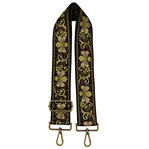 Women's Adjustable Jacquard Woven Purse Strap for Crossbody Bags — Vintage Flower a