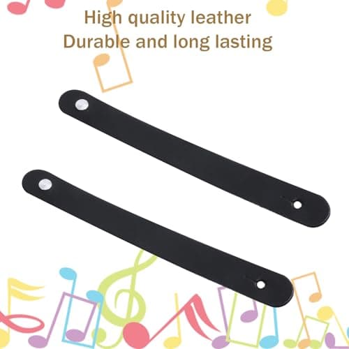 2pcs Leather Guitar Neck Strap with Button Lock for Acoustic & Electric Guitars, Ukulele Accessories