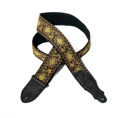 Retro Folk Guitar Strap, 2" Width — Yellow