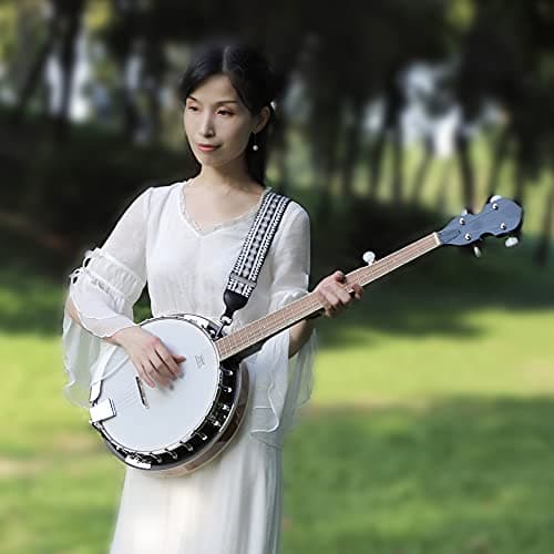 Jacquard Woven Cotton Banjo Strap, Adjustable Fit, Metal Clip Hooks, 5 cm Wide