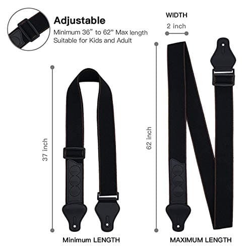 Tifanso Electric/Acoustic Guitar Strap with 3 Pick Holders