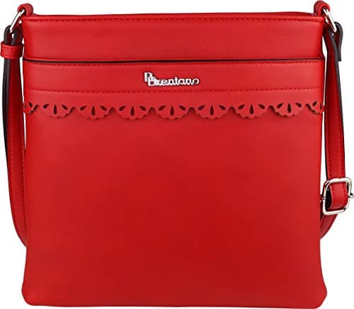 B BRENTANO Vegan Leather Medium Crossbody Purse — Red - S