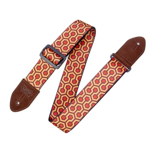 Levy's Leathers Black and Yellow Sunflower Guitar Strap MP2-009 — Red, Yellow
