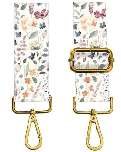 BeauBeast 2" Wide Adjustable Gold Buckle Crossbody Bag Strap