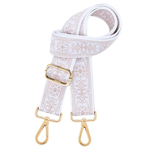 Kolti Wide Adjustable Canvas Crossbody Shoulder Strap Handbag — Gold buckle-444
