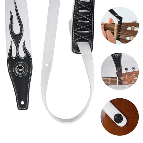 Black Flame Series Leather Guitar & Bass Strap