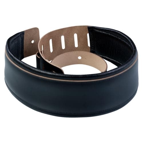 Levy's 3" Extra-Long Genuine Leather Guitar Strap Black