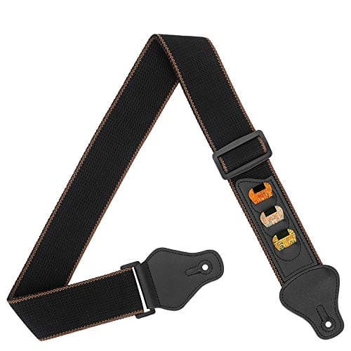 BestSounds Soft Cotton Guitar Straps with 3 Pick Holders