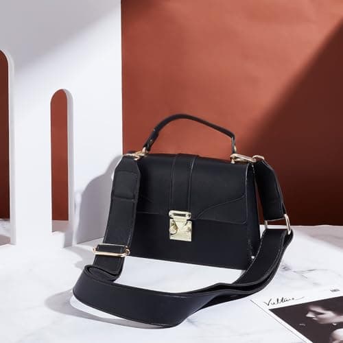 PH PandaHall 1.4 Inch Wide Black PU Leather Shoulder Bag Strap for Briefcase Messenger Bags Women Purse