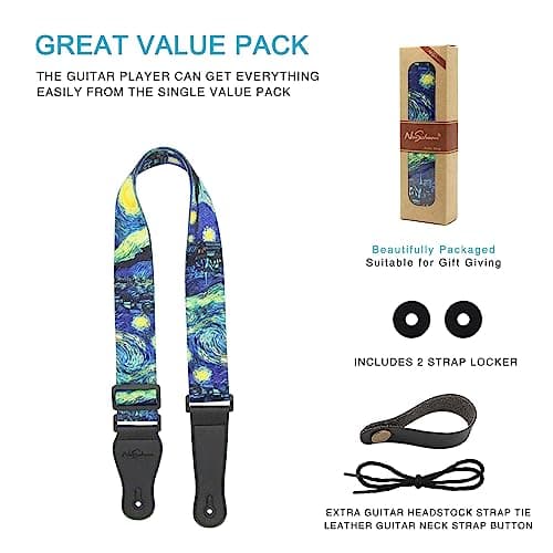 Bass & Guitar Strap with Pick Pocket & 2 Locks