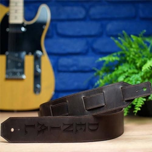 Personalized Engraved Leather Guitar Strap, Custom Name Microfiber Adjustable Bass Strap