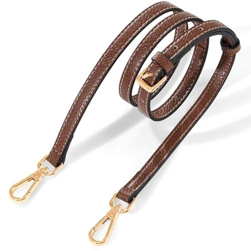 Hamdecro Leather Purse Strap Replacement, Crossbody & Shoulder Straps for Bags, Adjustable — Brown