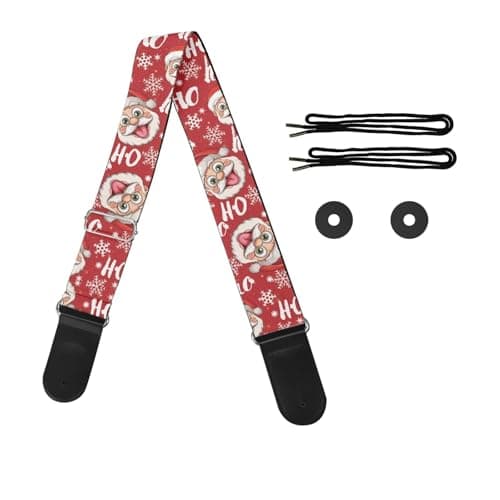 GLENLCWE Adjustable Strap for Acoustic, Electric & Bass Guitars — Hohoho Santa Claus