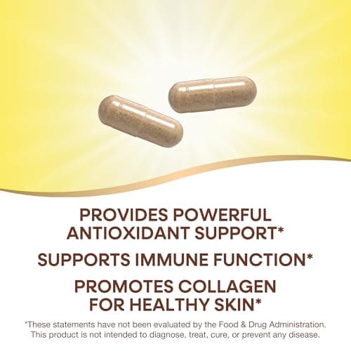 Nature's Way High Potency Vitamin C with Bioflavonoids, 1,000 mg per 2-Capsule Serving, Immune Support, Collagen Promoti