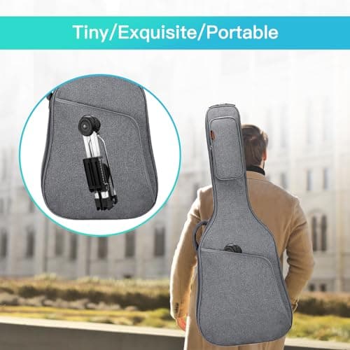 Portable Floor Guitar Stand for Electric and Acoustic Guitars, Bass, Banjo, and Cello