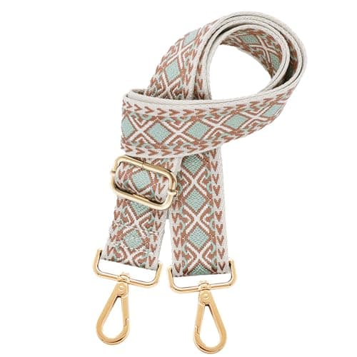 Kolti Wide Adjustable Canvas Crossbody Shoulder Strap Handbag — Gold buckle-470