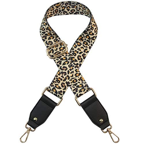 Duwi Wide Multicolor Guitar Style Handbag & Purse Strap — Black,leopard Print,light Brown