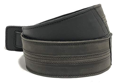 Original Straight Up Full Grain Padded Leather Guitar Strap — Aged Steel