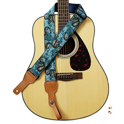MUSIC FIRST Classic Country Style Genuine Leather Electric Guitar Strap — The Dragon King