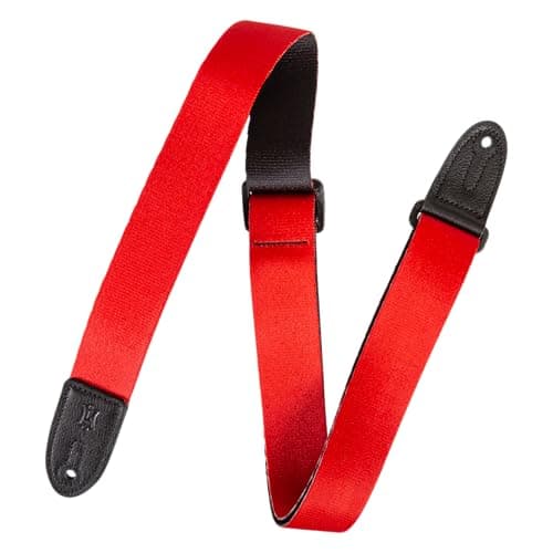 Levy's 1.5" Kids Guitar Strap with Tri-Glide Adjustment - Black — Red
