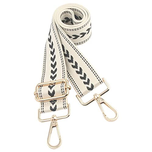 Chushui Replacement Crossbody Shoulder Strap for Handbag — Embroidered Beige and Black Arrow
