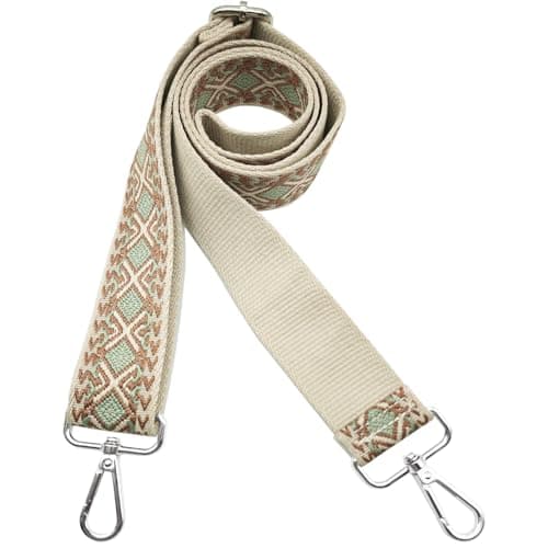 Women's Handbag Shoulder Strap - Wide 3.8cm Crossbody Bag Replacement — Boho-beige(silver Hardware)