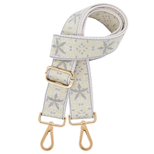 Kolti Wide Adjustable Canvas Crossbody Shoulder Strap Handbag — Gold buckle-461